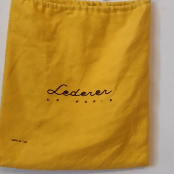 Vintage Lederer de Paris yellow Fleece Dust Bag - Picture 1 of 6